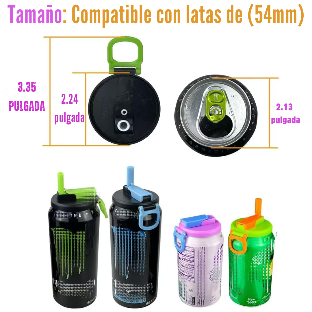 Tapa de Lata de refresco con pajita