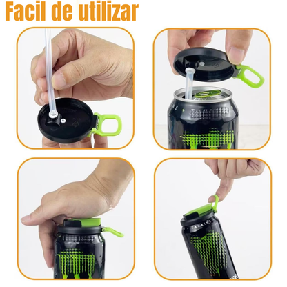 Tapa de Lata de refresco con pajita