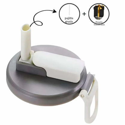 Tapa de Lata de refresco con pajita